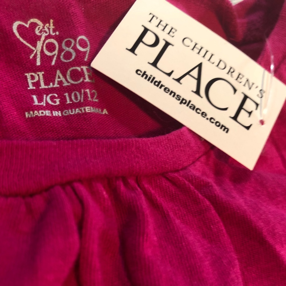 Item- long sleeve fuchsia Tee, BRAND-The children place, size 10/12